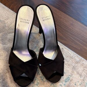 Stuart Weitzman Black Crisscross Heels
